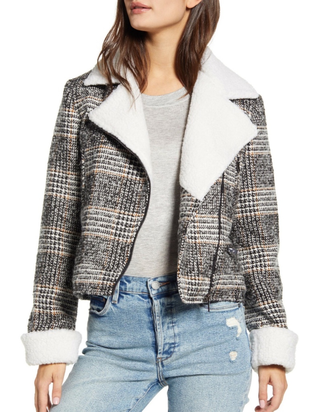 Maralyn & Me Faux-Shearling Moto Fall Jacket